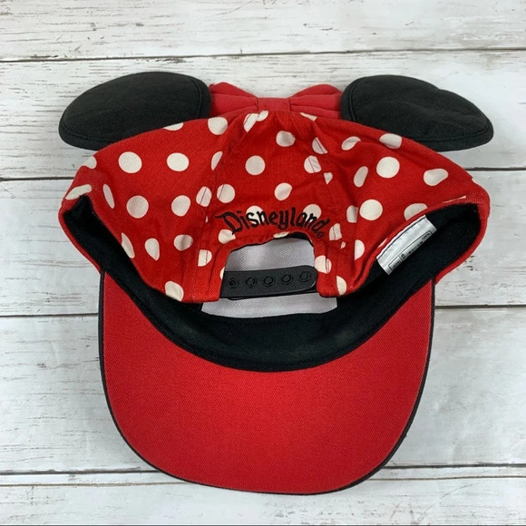 Disneyland Minnie Mouse Ears Polka Dot Red Hat - Picture 3 of 5